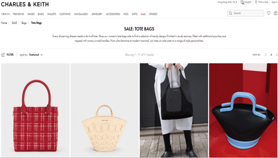 Charles & Keith tote bag sale