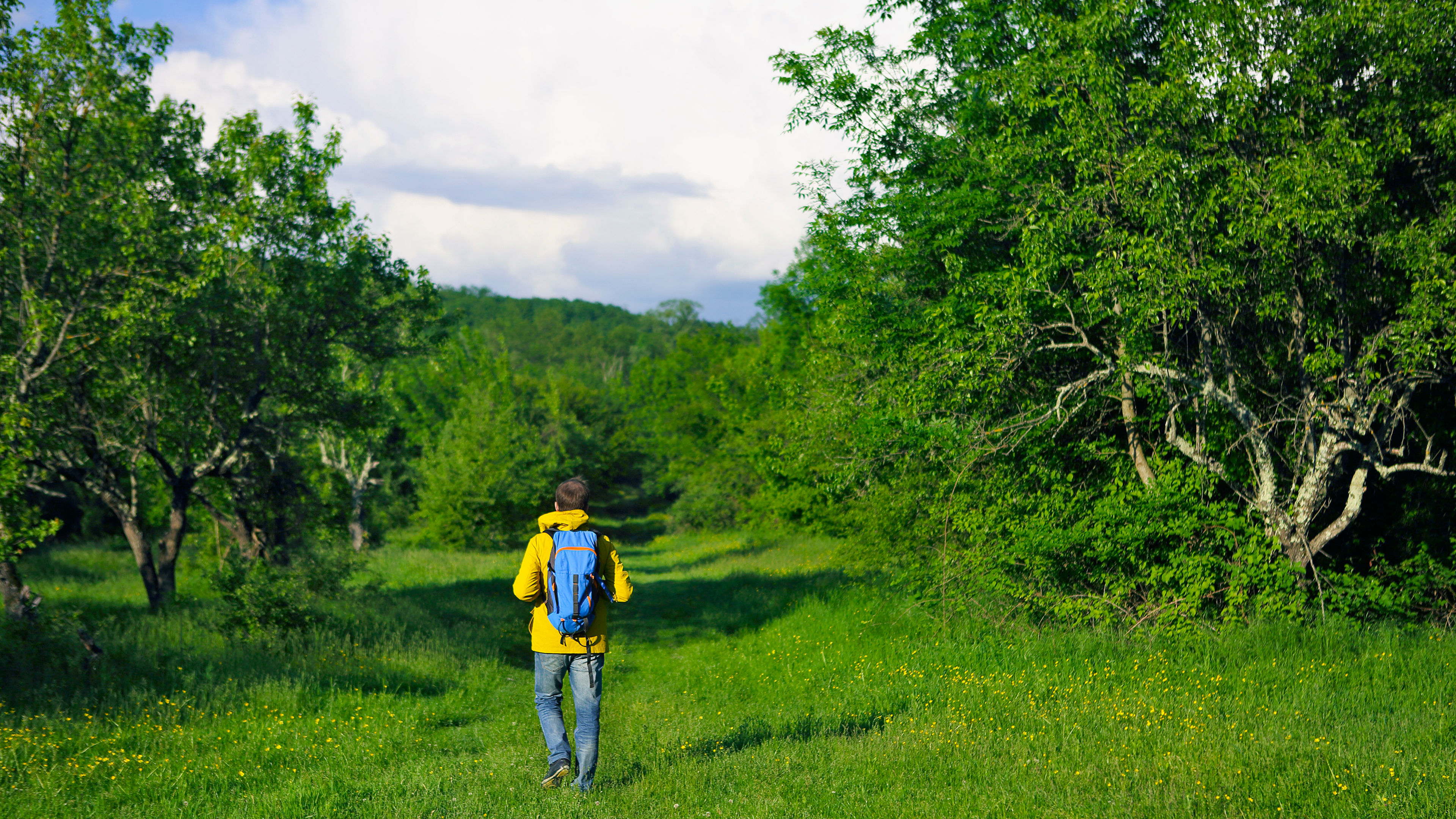 A man exploring nature  