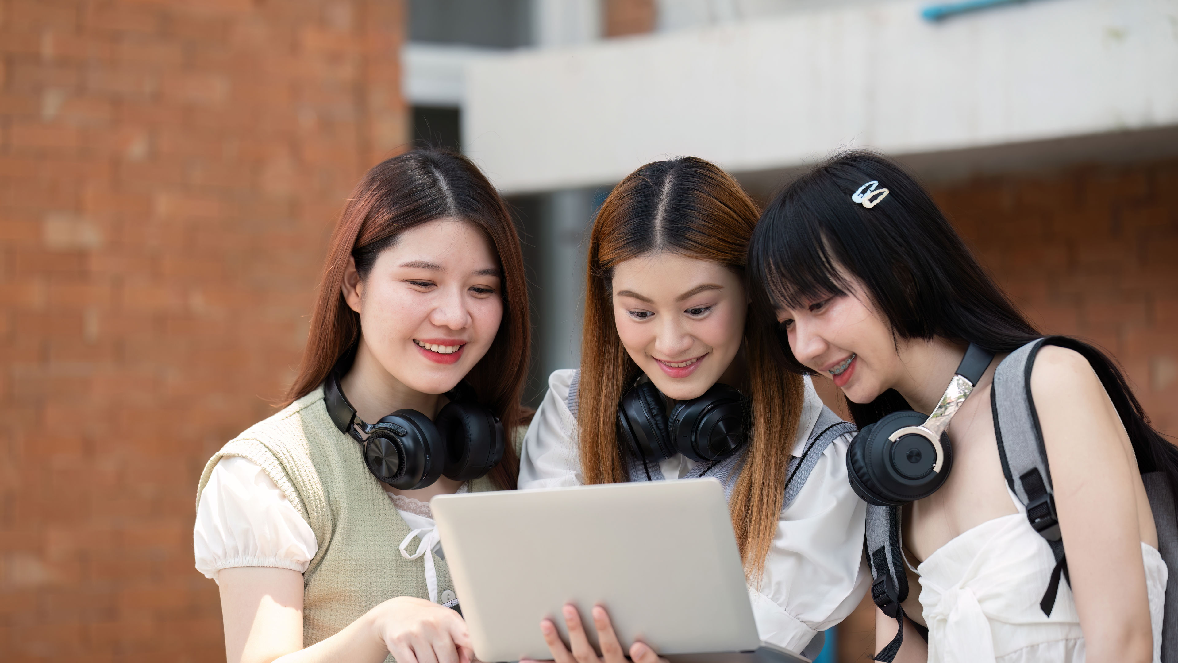 Young campus student enjoy learn study and reading books together. Friendship and Education 