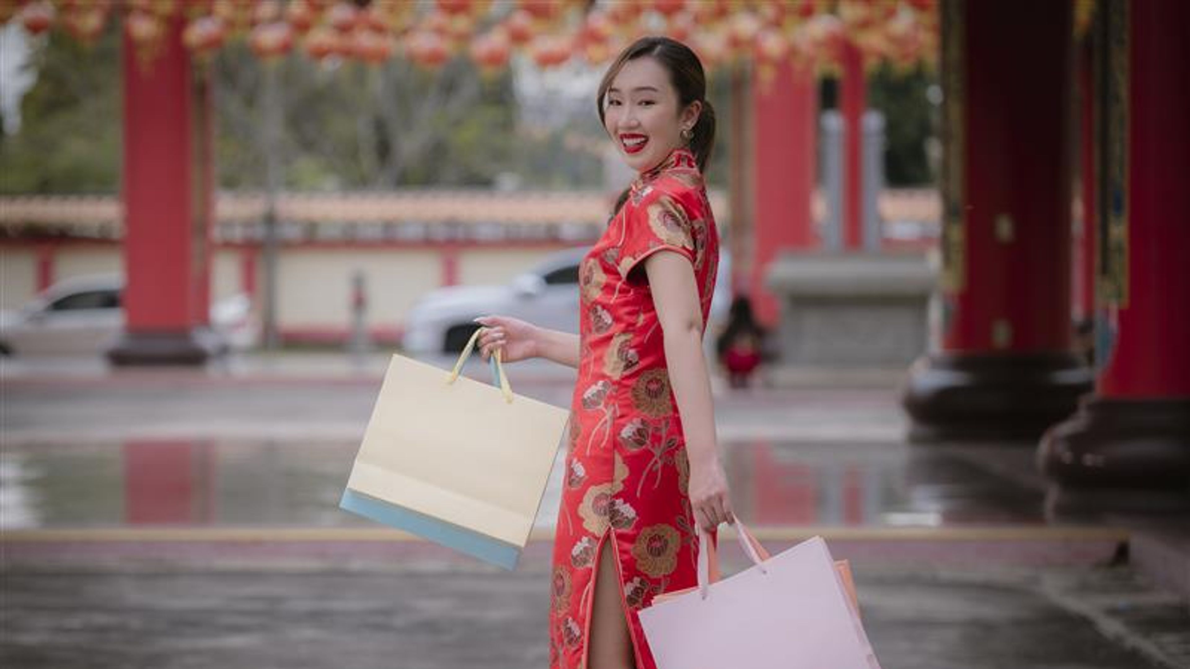 Woman with shopping bags 